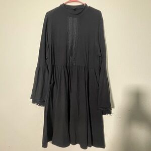TORRID Black Bell Sleeve Mock Neck Skater Dress Size 2
